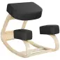 Silla Ergonómica de Rodillas con Cojines Acolchados Marco de Madera para una Mejor Postura Oficina Negro