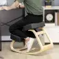 Silla Ergonómica de Rodillas con Cojines Acolchados Marco de Madera para una Mejor Postura Oficina Negro