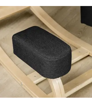 Silla Ergonómica de Rodillas con Cojines Acolchados Marco de Madera para una Mejor Postura Oficina Negro