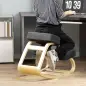 Silla Ergonómica de Rodillas con Cojines Acolchados Marco de Madera para una Mejor Postura Oficina Negro
