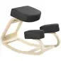 Silla Ergonómica de Rodillas con Cojines Acolchados Marco de Madera para una Mejor Postura Oficina Negro