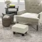 Reposapiés Salón de Tela de Lino Taburete Bajo con Asiento Acolchado Marco de Madera Patas Beige Reposapiés Salón de Tela de Lino Taburete Bajo con Asiento Acolchado Marco de Madera Patas Beige
