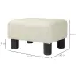 Reposapiés Salón de Tela de Lino Taburete Bajo con Asiento Acolchado Marco de Madera Patas Beige Reposapiés Salón de Tela de Lino Taburete Bajo con Asiento Acolchado Marco de Madera Patas Beige