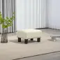 Reposapiés Salón de Tela de Lino Taburete Bajo con Asiento Acolchado Marco de Madera Patas Beige Reposapiés Salón de Tela de Lino Taburete Bajo con Asiento Acolchado Marco de Madera Patas Beige