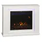 Chimenea Eléctrica 1000/2000W con Efecto de Llama de 5 Niveles de Brillo y 12 Colores para 30 ㎡ Blanco