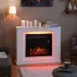 Chimenea Eléctrica 1000/2000W con Efecto de Llama de 5 Niveles de Brillo y 12 Colores para 30 ㎡ Blanco