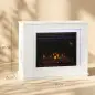 Chimenea Eléctrica 1000/2000W con Efecto de Llama de 5 Niveles de Brillo y 12 Colores para 30 ㎡ Blanco