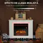 Chimenea Eléctrica 1000/2000W con Efecto de Llama de 5 Niveles de Brillo y 12 Colores para 30 ㎡ Blanco