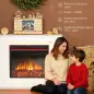 Chimenea Eléctrica 1000/2000W con Efecto de Llama de 5 Niveles de Brillo y 12 Colores para 30 ㎡ Blanco