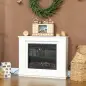 Chimenea Eléctrica 1000/2000W con Efecto de Llama de 5 Niveles de Brillo y 12 Colores para 30 ㎡ Blanco