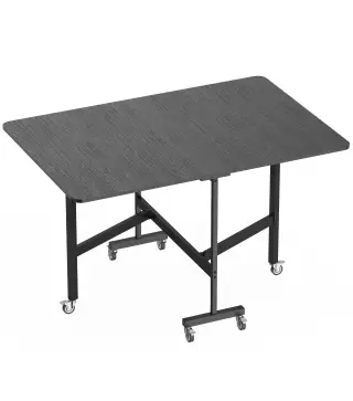 Mesa de Comedor Plegable para 4-6 Personas con Ruedas y Alas Abatibles Mesa Abatible para Cocina 120x80x73cm Negro
