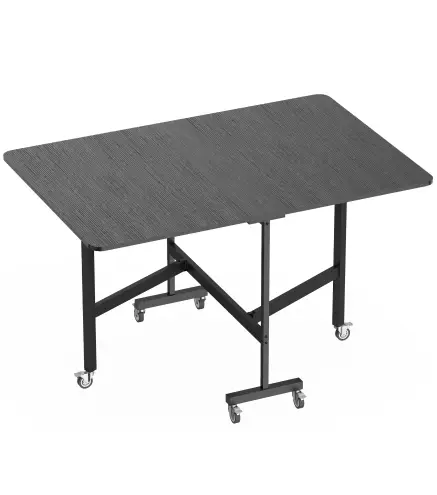 Mesa de Comedor Plegable para 4-6 Personas con Ruedas y Alas Abatibles Mesa Abatible para Cocina 120x80x73cm Negro