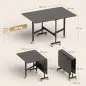 Mesa de Comedor Plegable para 4-6 Personas con Ruedas y Alas Abatibles Mesa Abatible para Cocina 120x80x73cm Negro Mesa de Comedor Plegable para 4-6 Personas con Ruedas y Alas Abatibles Mesa Abatible para Cocina 120x80x73cm Negro