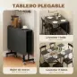 Mesa de Comedor Plegable para 4-6 Personas con Ruedas y Alas Abatibles Mesa Abatible para Cocina 120x80x73cm Negro Mesa de Comedor Plegable para 4-6 Personas con Ruedas y Alas Abatibles Mesa Abatible para Cocina 120x80x73cm Negro