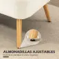 Sofá de 2 Plazas Tapizado en Lino Sintético Asiento y Respaldo Acolchados Patas de Madera Carga 220 kg Blanco Crema Sofá de 2 Plazas Tapizado en Lino Sintético Asiento y Respaldo Acolchados Patas de Madera Carga 220 kg Blanco Crema
