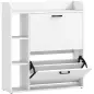 Zapatero Estrecho con 2 Puertas 3 Estantes Laterales y Estantes Ajustables para 15 Pares de Zapatos Blanco Zapatero Estrecho con 2 Puertas 3 Estantes Laterales y Estantes Ajustables para 15 Pares de Zapatos Blanco