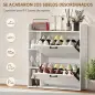 Zapatero Estrecho con 2 Puertas 3 Estantes Laterales y Estantes Ajustables para 15 Pares de Zapatos Blanco Zapatero Estrecho con 2 Puertas 3 Estantes Laterales y Estantes Ajustables para 15 Pares de Zapatos Blanco