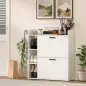 Zapatero Estrecho con 2 Puertas 3 Estantes Laterales y Estantes Ajustables para 15 Pares de Zapatos Blanco Zapatero Estrecho con 2 Puertas 3 Estantes Laterales y Estantes Ajustables para 15 Pares de Zapatos Blanco
