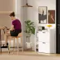 Zapatero Estrecho con 2 Puertas 3 Estantes Laterales y Estantes Ajustables para 15 Pares de Zapatos Blanco Zapatero Estrecho con 2 Puertas 3 Estantes Laterales y Estantes Ajustables para 15 Pares de Zapatos Blanco