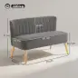 Sofá de 2 Plazas Tapizado en Terciopelo Asiento y Respaldo Acolchados Patas de Madera Carga 220 kg Gris Oscuro Sofá de 2 Plazas Tapizado en Terciopelo Asiento y Respaldo Acolchados Patas de Madera Carga 220 kg Gris Oscuro