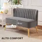 Sofá de 2 Plazas Tapizado en Terciopelo Asiento y Respaldo Acolchados Patas de Madera Carga 220 kg Gris Oscuro Sofá de 2 Plazas Tapizado en Terciopelo Asiento y Respaldo Acolchados Patas de Madera Carga 220 kg Gris Oscuro