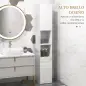 Armario de Baño Alto y Estrecho con Puertas y Estantes Ajustables 30x30x81,5 cm Blanco Brillo