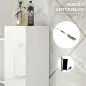 Armario de Baño Alto y Estrecho con Puertas y Estantes Ajustables 30x30x81,5 cm Blanco Brillo