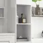 Armario de Baño Alto y Estrecho con Puertas y Estantes Ajustables 30x30x81,5 cm Blanco Brillo