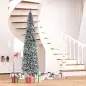 Árbol de Navidad Estrecho 270 cm Árbol Navideño Nevado con 1014 Ramas y Soporte de Metal para Salón Verde y Blanco Árbol de Navidad Estrecho 270 cm Árbol Navideño Nevado con 1014 Ramas y Soporte de Metal para Salón Verde y Blanco