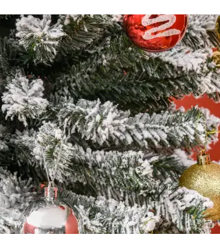 Árbol de Navidad Estrecho 270 cm Árbol Navideño Nevado con 1014 Ramas y Soporte de Metal para Salón Verde y Blanco