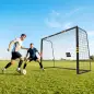 Portería de Fútbol para Jardín 300x120x200 cm con Red Estructura Metálica y Acolchada EPE Negro y Amarillo Portería de Fútbol para Jardín 300x120x200 cm con Red Estructura Metálica y Acolchada EPE Negro y Amarillo