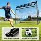 Portería de Fútbol para Jardín 300x120x200 cm con Red Estructura Metálica y Acolchada EPE Negro y Amarillo Portería de Fútbol para Jardín 300x120x200 cm con Red Estructura Metálica y Acolchada EPE Negro y Amarillo
