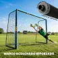 Portería de Fútbol para Jardín 300x120x200 cm con Red Estructura Metálica y Acolchada EPE Negro y Amarillo Portería de Fútbol para Jardín 300x120x200 cm con Red Estructura Metálica y Acolchada EPE Negro y Amarillo