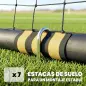 Portería de Fútbol para Jardín 300x120x200 cm con Red Estructura Metálica y Acolchada EPE Negro y Amarillo Portería de Fútbol para Jardín 300x120x200 cm con Red Estructura Metálica y Acolchada EPE Negro y Amarillo