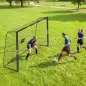 Portería de Fútbol para Jardín 300x120x200 cm con Red Estructura Metálica y Acolchada EPE Negro y Amarillo Portería de Fútbol para Jardín 300x120x200 cm con Red Estructura Metálica y Acolchada EPE Negro y Amarillo