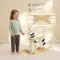 Caballito Balancín para Bebés Caballo Balancín con Base de Madera y Respaldo para Niños de 1,5 a 3 Años Negro y Blanco