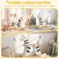 Caballito Balancín para Bebés Caballo Balancín con Base de Madera y Respaldo para Niños de 1,5 a 3 Años Negro y Blanco