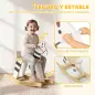 Caballito Balancín para Bebés Caballo Balancín con Base de Madera y Respaldo para Niños de 1,5 a 3 Años Negro y Blanco