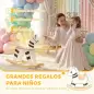 Caballito Balancín para Bebés Caballo Balancín con Base de Madera y Respaldo para Niños de 1,5 a 3 Años Negro y Blanco