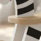 Caballito Balancín para Bebés Caballo Balancín con Base de Madera y Respaldo para Niños de 1,5 a 3 Años Negro y Blanco