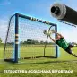 Portería de Fútbol para Jardín 240x85x160 cm con Red Estructura Metálica Acolchada EPE y Piquetas Negro y Amarillo Portería de Fútbol para Jardín 240x85x160 cm con Red Estructura Metálica Acolchada EPE y Piquetas Negro y Amarillo