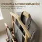 Galán de Noche de Bambú con Ruedas Barras para Ropa Soporte para Pantalones Bandeja y Estante Inferior Natural