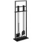 Juego de Utensilios para Chimenea de 5 Piezas de Metal con Cepillo Pala Atizador Pinzas y Soporte Negro Juego de Utensilios para Chimenea de 5 Piezas de Metal con Cepillo Pala Atizador Pinzas y Soporte Negro
