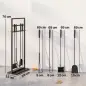 Juego de Utensilios para Chimenea de 5 Piezas de Metal con Cepillo Pala Atizador Pinzas y Soporte Negro Juego de Utensilios para Chimenea de 5 Piezas de Metal con Cepillo Pala Atizador Pinzas y Soporte Negro