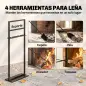 Juego de Utensilios para Chimenea de 5 Piezas de Metal con Cepillo Pala Atizador Pinzas y Soporte Negro Juego de Utensilios para Chimenea de 5 Piezas de Metal con Cepillo Pala Atizador Pinzas y Soporte Negro