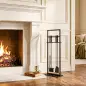 Juego de Utensilios para Chimenea de 5 Piezas de Metal con Cepillo Pala Atizador Pinzas y Soporte Negro Juego de Utensilios para Chimenea de 5 Piezas de Metal con Cepillo Pala Atizador Pinzas y Soporte Negro
