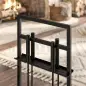 Juego de Utensilios para Chimenea de 5 Piezas de Metal con Cepillo Pala Atizador Pinzas y Soporte Negro Juego de Utensilios para Chimenea de 5 Piezas de Metal con Cepillo Pala Atizador Pinzas y Soporte Negro