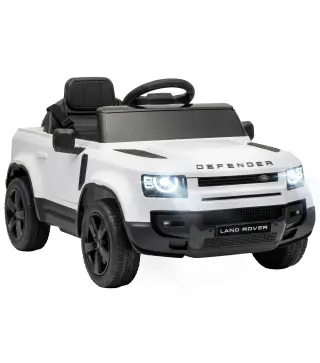 Coche Eléctrico SUV para Niños Land Rover Defender 12 V Mando a Distancia Suspensión Arranque Suave 2,7-4,5 km/h Blanco