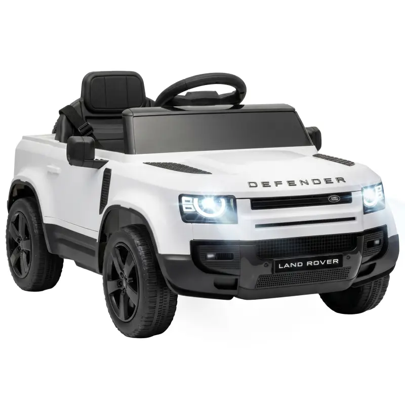 Coche Eléctrico SUV para Niños Land Rover Defender 12 V Mando a Distancia Suspensión Arranque Suave 2,7-4,5 km/h Blanco Coche Eléctrico SUV para Niños Land Rover Defender 12 V Mando a Distancia Suspensión Arranque Suave 2,7-4,5 km/h Blanco