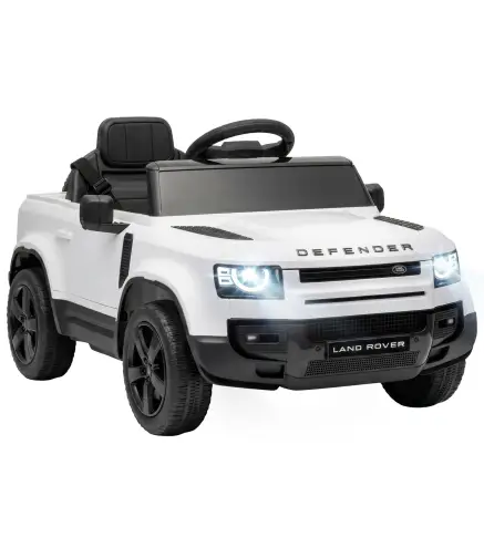 Coche Eléctrico SUV para Niños Land Rover Defender 12 V Mando a Distancia Suspensión Arranque Suave 2,7-4,5 km/h Blanco